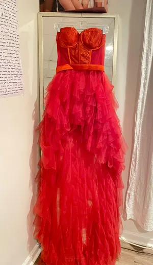 Tulle prom dress Red Size 6 thumbnail 1