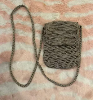 Crochet Knit Bag Brown thumbnail 1