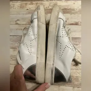 Steve Madden Steven Sneakers Women’s Size 7.5 White Leather Silver thumbnail 6