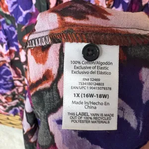 Terra &‎ Sky Purple Floral Midi Dress Size 1X thumbnail 9