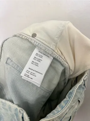 Good American Pale Blue Ripped Boyfriend Jeans thumbnail 11