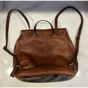 Fossil Claire Leather Backpack Purse Brown Pebbled Vintage Career School Casual thumbnail 2