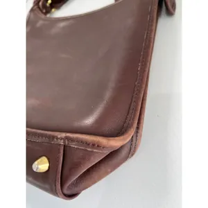 Vintage Unbranded Mahogany Leather Ergo‎ Crossbody Bag Minimalist 90s Style thumbnail 8