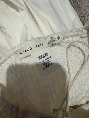 Altar'd State white cotton mini dress thumbnail 5