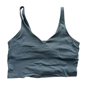 Lululemon Align Tank Chambray Light Blue Size 14 Nulu Scoop Neck Bra Crop Top thumbnail 3