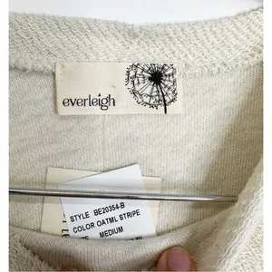 Everleigh Shirt Womens Steipe Knit Pullover Sweater Cream Oatmeal Medium NWT thumbnail 5