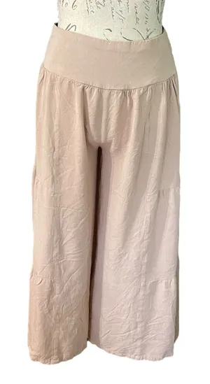 Shein Wide Leg Khaki Gaucho Pants Size Small or 4 thumbnail 1