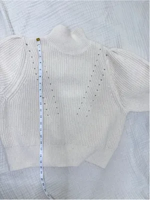 Women's H&M Cream Turtleneck Sweater Size S Ribbed Knit thumbnail 6