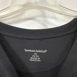 Woman Within Plus Size 26/28W Top 2X Black Sequin Star Sweatshirt Celestial 708‎ thumbnail 6