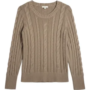 J.Crew Womens Tan Cable Knit 100% Cotton Scoop Neck Sweater‎ 65042 SP12 thumbnail 1