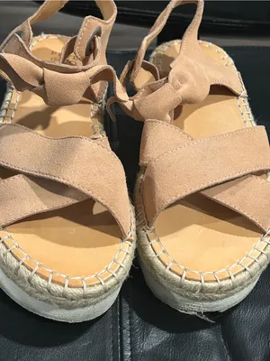 FRYE AND CO. Tan Suede Espadrille Platform Sandals Size 8 thumbnail 2