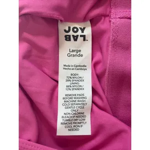 Joy Lab Pink V-Neck Cap Sleeve Flare Leg Activewear Jumpsuit Large thumbnail 8