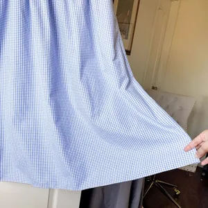 Damaris Bailey Azul Dress Smocked Puff Sleeve Midi Gingham Blue‎ Large NWT thumbnail 3