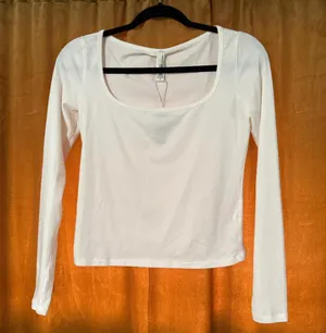 SKIMS Pink Scoop Neck Long Sleeve T-Shirt S thumbnail 2