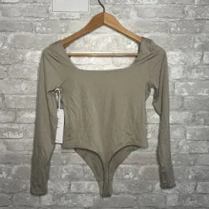 Lululemon Nulu Square Neck Bodysuit Long Sleeve Thong Cut NWT Size Medium (RVSN) thumbnail 5