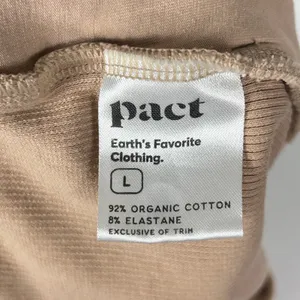 Pact Wide Leg Pant Women's Large Organic Rib Cotton Pull On Lounge Airport Beige thumbnail 6