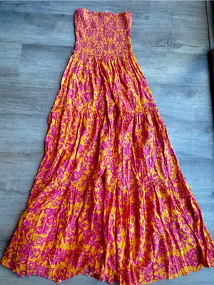 Abel the Label Floral Orange Hot Pink Dress thumbnail 5