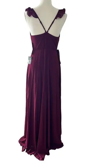 Lulus Burgundy Maxi Prom Full Length Gown Size M NEW thumbnail 2
