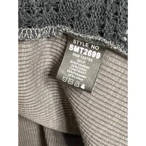 POL Patchwork Thermal Top Small Oversized Cropped Raw Hem Colorblock Boho thumbnail 5