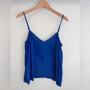 H&M Divided Royal Blue‎ V-Neck Cami Tank Top Size 4 thumbnail 2
