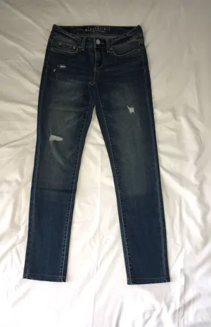 Medium Wash Low Rise Destroyed Jeggings thumbnail 1
