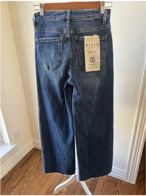 Risen NWT high rise wide leg Jean in medium wash thumbnail 2