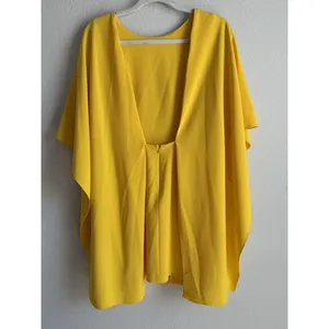 ZARA Women's Open Back Yellow Ruffle Cape‎ Mini Dress Size Small Modest thumbnail 6