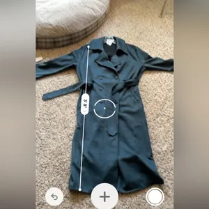 NWT Sage Green Trench Coat, Sadie & Sage, faux Suede, So Soft!‎ thumbnail 9
