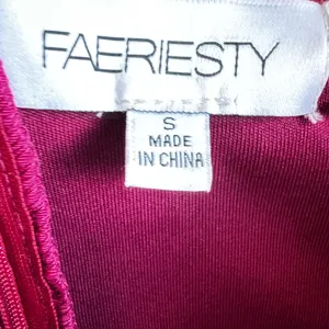 FAERIESTY Solid Mermaid Hem Tube Pink Strapless Evening Gown Size Small. thumbnail 15