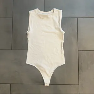Abercrombie & Fitch Soft Collection Sleeveless Bodysuit in White thumbnail 2