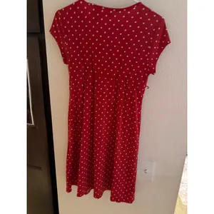 No Boundaries Red Polka Dot Faux Wrap Dress Cherry Tomato Stretch Large‎ 11/13 thumbnail 6