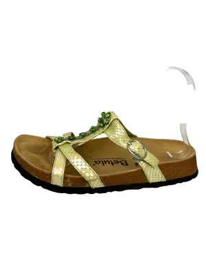 Betula x Birkenstock Iridescent Green Jewel Accents Snake Embossed Strap Size 8 thumbnail 2
