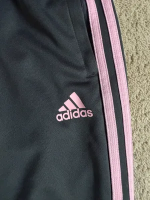 Adidas Black & Pink 3-Stripe Track Pants – Size Large thumbnail 3