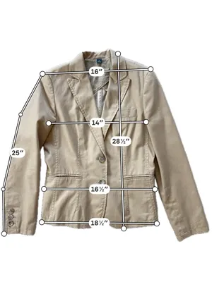 Banana Republic Vintage 2006 Tan Khaki Cotton Blazer Jacket Women's Size 6 thumbnail 3