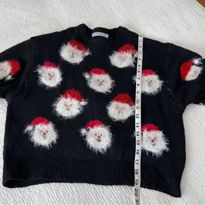 Christmas sweater black crop knit stretch size Small holiday thumbnail 11