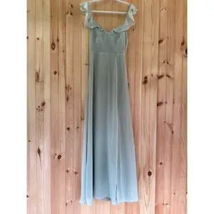 Lulus Sweetest Entrance Sage Green Ruffled Tie-Back Maxi Dress Holiday Small thumbnail 2