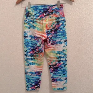 CANDIDA MARIA Colorful Cropped Leggings Sz M-L thumbnail 3