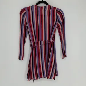 Reformation Anya Women's Wrap Dress Size Extra Small Vertical Stripe Colorful‎ thumbnail 11