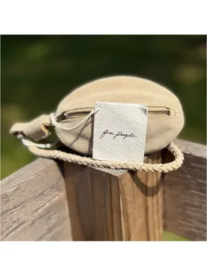 NEW Free People Kingsley Tan Suede Braided Wristlet NWT thumbnail 3