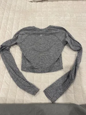 Lululemon Swiftly Tech Cropped Long-Sleeve Shirt 2.0 Slate / White thumbnail 5