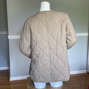 Lucky Brand quilted beige jacket size S thumbnail 3
