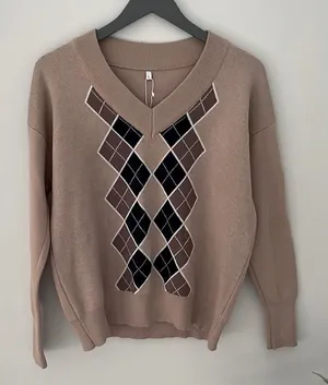 NWT Fashion Sexy Lounge Wear. Tan ar guile V-neck top.‎ Size large. thumbnail 1