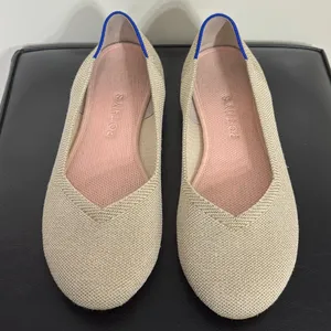 Rothy's The Flat in Light Gold Metallic thumbnail 4