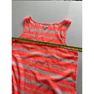Gap‎ Sz L Orange White Tie Dye Tank Top Shirt Chest Pocket Sleeveless thumbnail 4