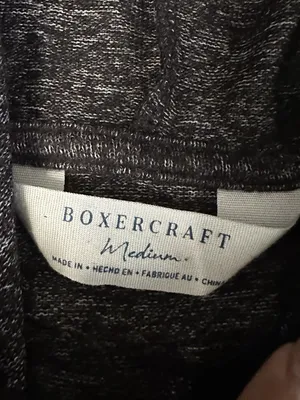 BoxerCraft Women’s Grey Medium Hoodie, Comfortable Drawstring pockets ribbed thumbnail 2