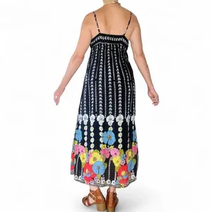 Derek Heart Black White Colorful Floral Sleeveless Maxi Dress thumbnail 6