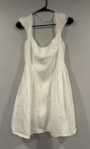 Reformation Oaklyn Linen Dress Cap Sleeve White Sz 6 thumbnail 1