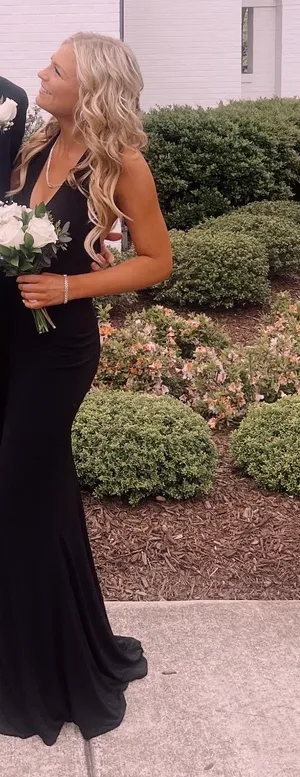 x REVOLVE Illegal Halter Gown in Black thumbnail 4