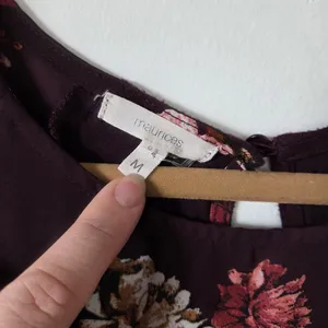Maurices Purple Floral Short Sleeve Blouse Top Forest Fairy Goblincore Office M thumbnail 9