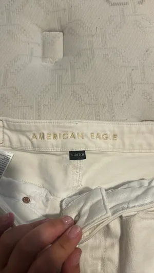 American Eagle White Jean Shorts Stretch thumbnail 2